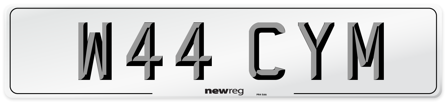 W44 CYM Number Plate from New Reg